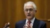 Thủ tướng Malcolm Turnbull đọc diễn văn tại Diễn đàn Kinh doanh Australia-Trung Quốc tại Canberra ngày 19/6/2018.